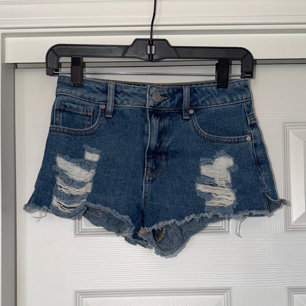 PacSun Blue Distressed Jean Shorts